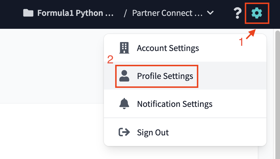 Settings menu Settings menu